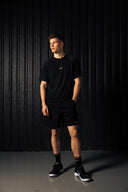 Pallacorda Mens Essential Performance T-Shirt in Black Outfit View