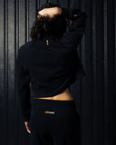 Funnel Neck Half Zip Sweatshirt - Black - Pallacorda