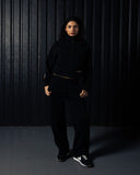 Funnel Neck Half Zip Sweatshirt - Black - Pallacorda