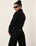 Funnel Neck Half Zip Sweatshirt - Black - Pallacorda