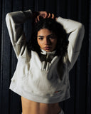 Funnel Neck Half Zip Sweatshirt - Ivory - Pallacorda