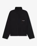 Waffle Knit Full Zip Jacket - Black - Pallacorda