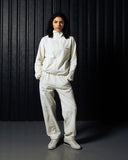 Waffle Knit Full Zip Jacket - Ivory - Pallacorda