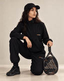 Waffle Knit Track Pants - Black - Pallacorda