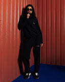 Waffle Knit Track Pants - Black - Pallacorda